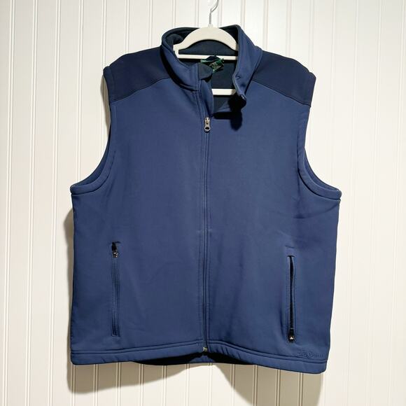 L.L. Bean Other - LL Bean Blue Soft Shell Vest Fleece Lined Mens Large